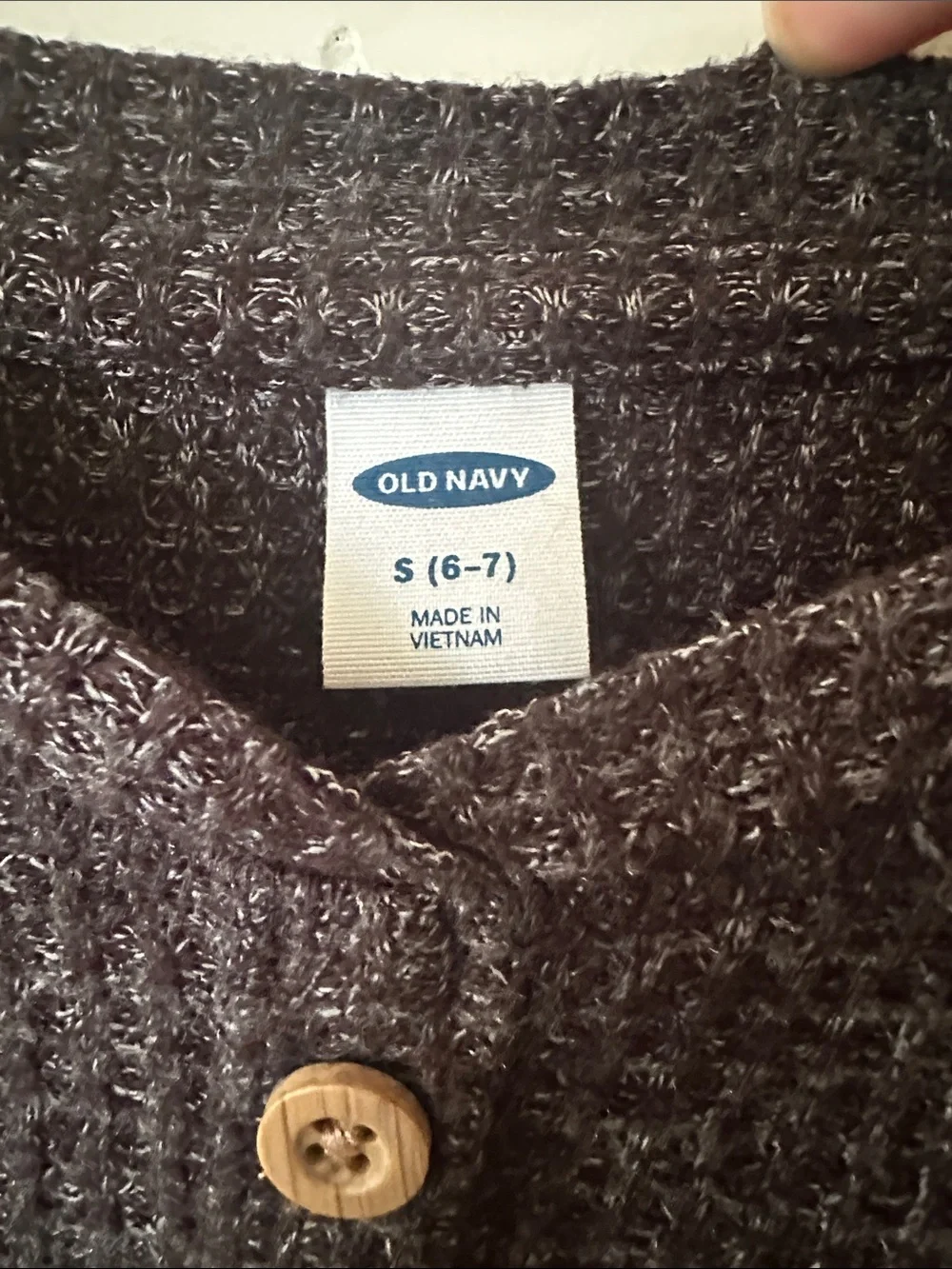 Old Navy Gray Ribbed Button-Front Knot Sweater